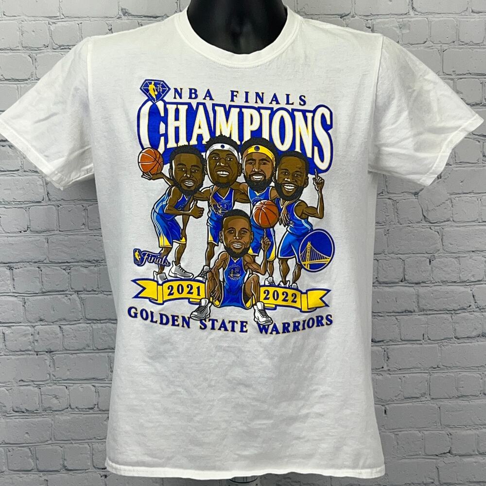 Golden State Warriors 2022 NBA Finals Champions Caricature T Shirt M Medium Tee